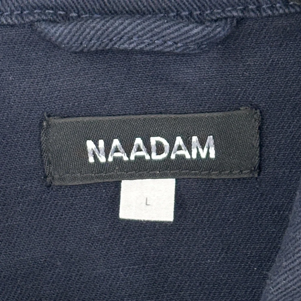 Naadam Soft Denim Jacket Navy Blue Men Size Large Casual Cotton Button Front